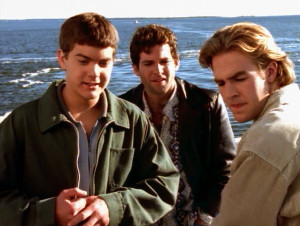 Dawson, Billy, and Pacey are on a boat